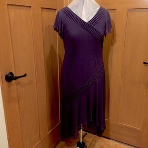 Adrianna Papell Asymmetrical Beaded Midi Dress 12